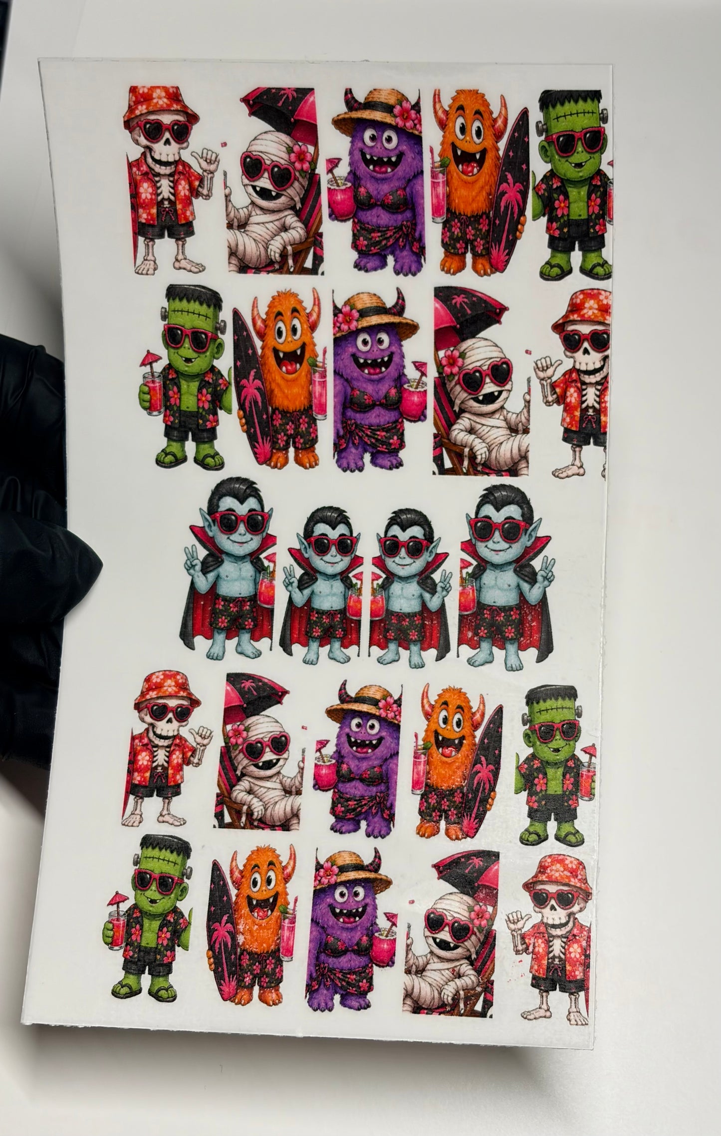Monsters on Holiday colour stick and slides