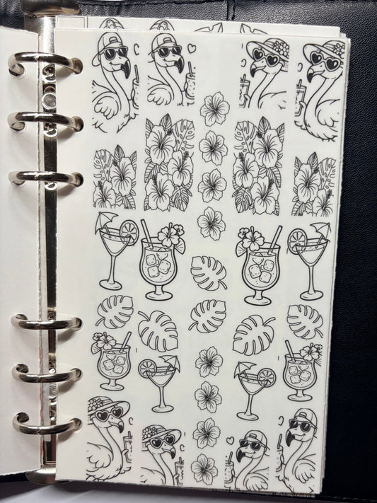 New design sheet sticker and slides: Sipping pretty! Waterslide sticker decals