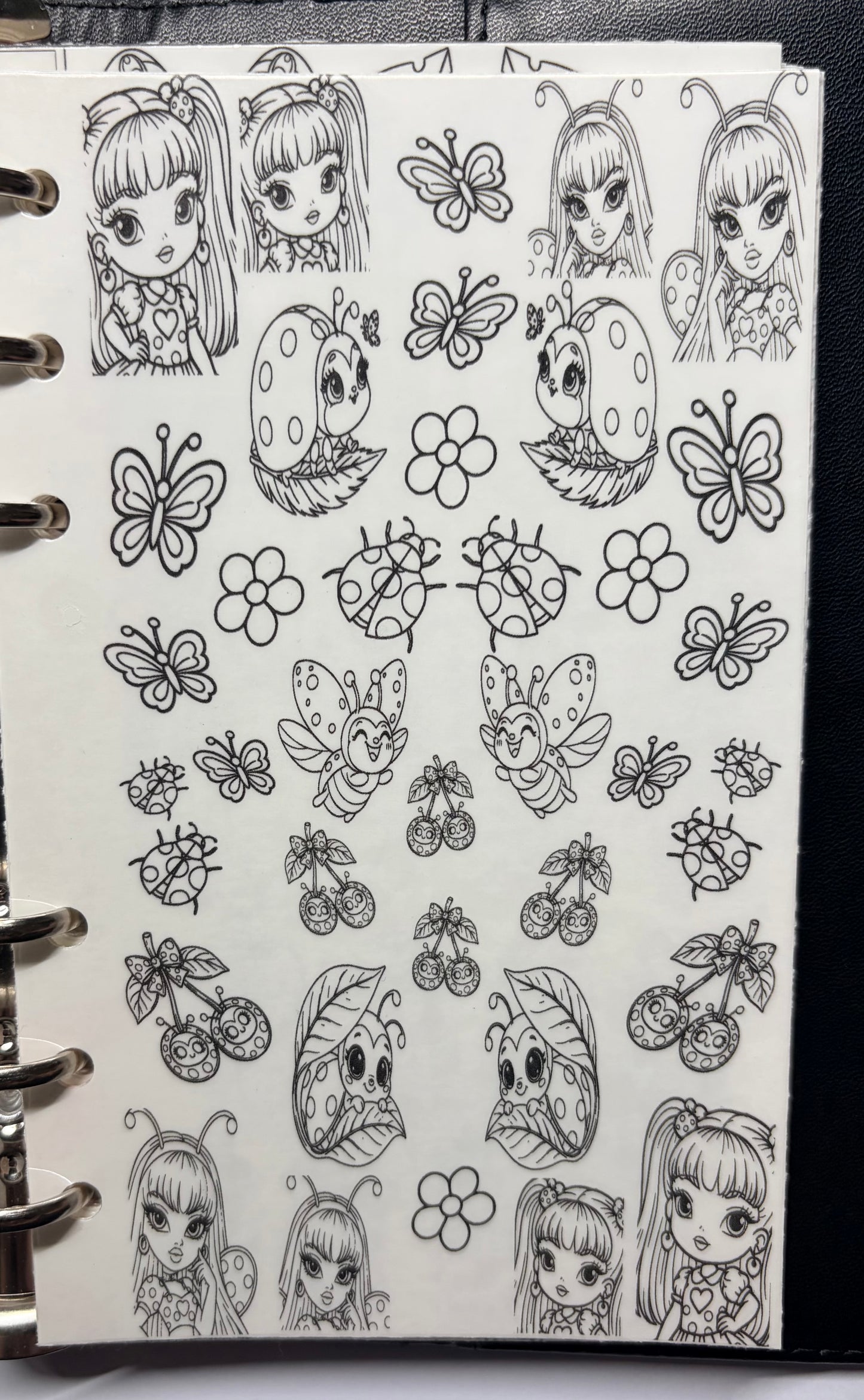 Magikels stick and slide grimoire infills Blingy ladybug babes