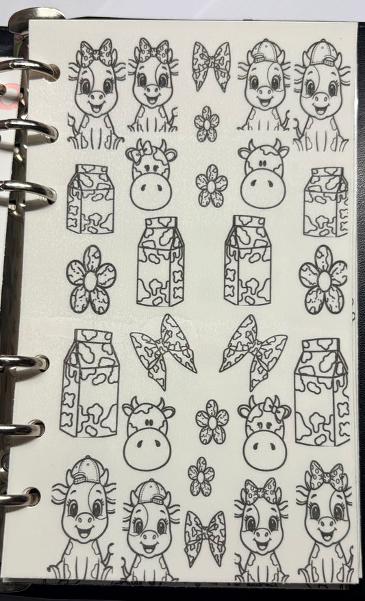 Stick and slide grimoire infill Udderly cute! cow inspired waterslide decal sticker