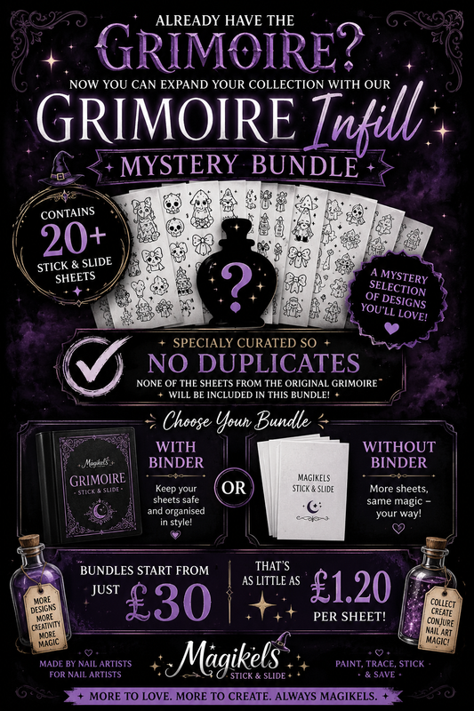 magikels stick and slides nail art grimoire mystery bundle (optional binder)